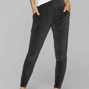 Athleta velour zipper ankle jogger pants